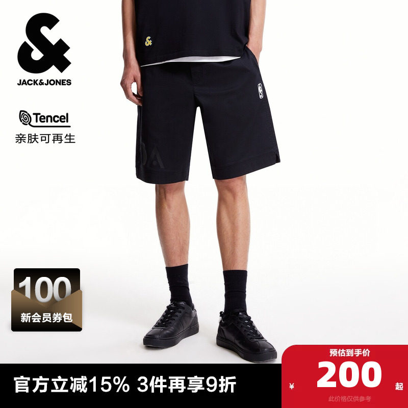 杰克琼斯奥特莱斯NBA联名夏季男装短裤潮流时尚百搭简约个性裤子