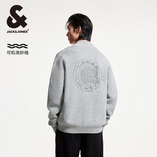 男装 杰克琼斯春季 饰立领毛衣针织衫 潮流行背部刺绣logo装 时尚