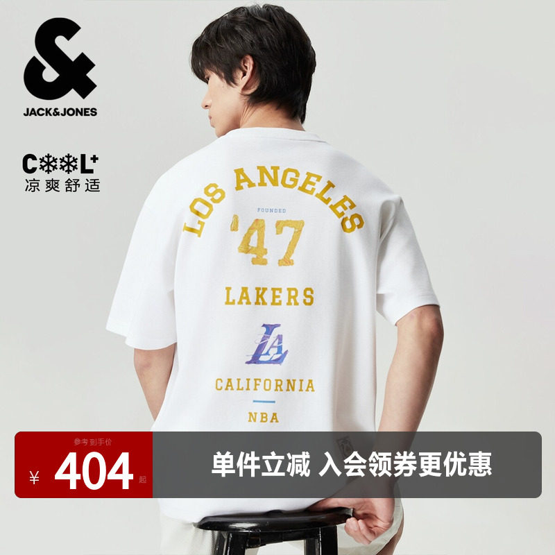 杰克琼斯湖人联名男短袖T恤透气