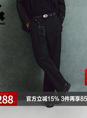 杰克琼斯春秋休闲裤子松紧腰时尚百搭潮流休闲男装黑色高级感风