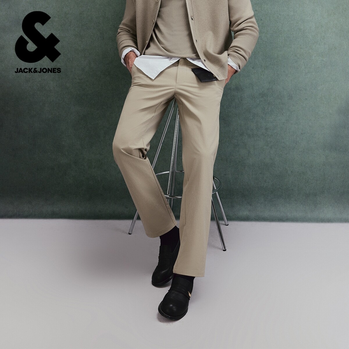 杰克琼斯春秋休闲裤常规松紧腰头双侧插袋时尚百搭潮流休闲长裤子