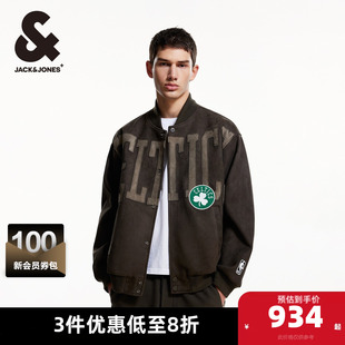 外套 杰克琼斯奥特莱斯NBA联名凯尔特人队春秋舒适百搭棒球服长袖