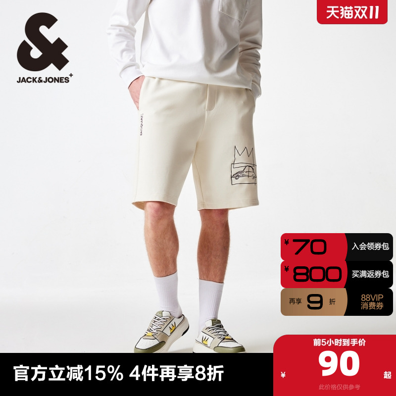 杰克琼斯五分裤刺绣休闲短裤