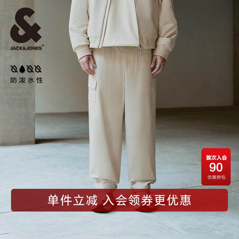 杰克琼斯outlets春秋季多口袋松紧腰头简约宽松工装休闲裤子男装