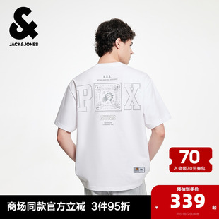 杰克瓊斯奧特萊斯男裝 新款 NBA聯(lián)名T恤純棉潮流運(yùn)動(dòng)風(fēng)短袖 上衣 夏季