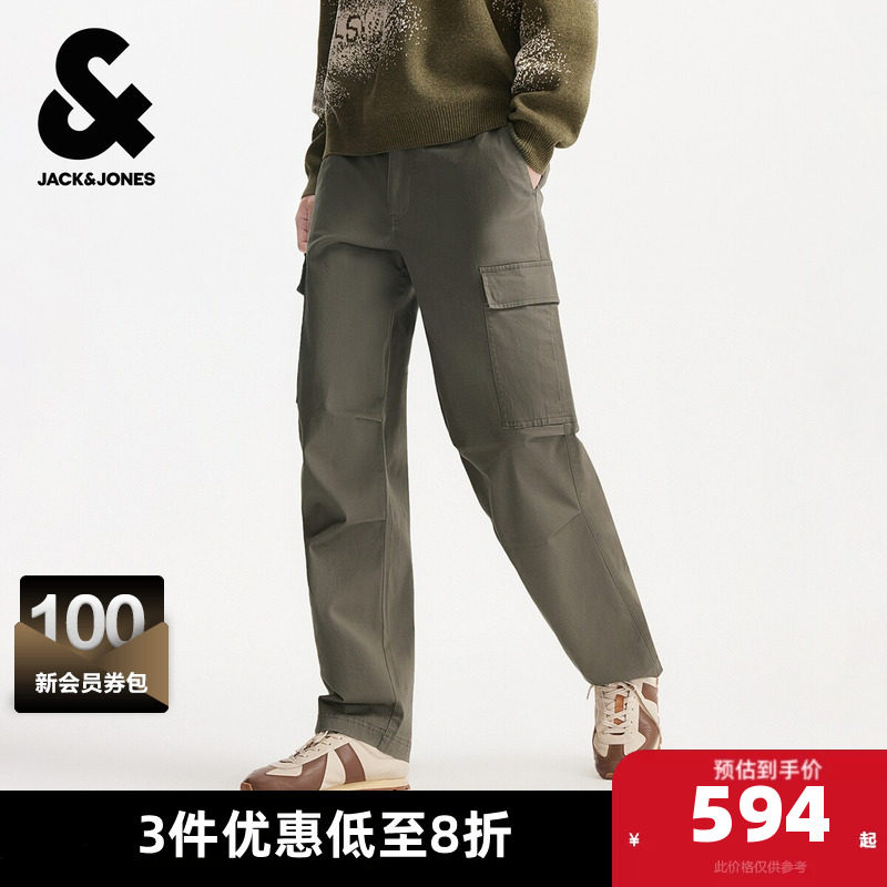 杰克琼斯男装春秋季节略宽松版休闲裤长裤子下装休闲潮流街头舒适