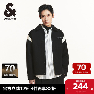 Jones 简约刺绣字母翻领上衣男装 杰克琼斯男装 外套春季 夹克 Jack