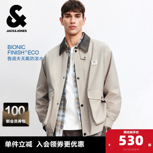 男装 杰克琼斯奥特莱斯2026年春季 夹克宽松翻领外套上衣 防泼水