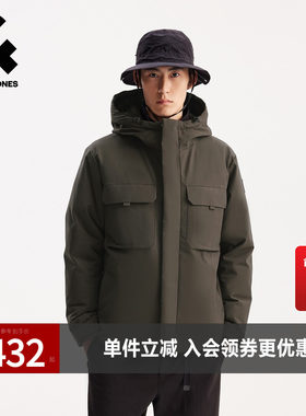 杰克琼斯男生秋冬季百搭连帽羽绒服2025年新款防水工装保暖上衣