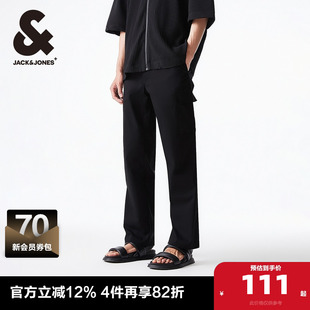 子男装 杰克琼斯outlets春季 纯色休闲裤 风直筒长裤 潮多口袋工装