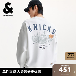 刺绣圆领上衣 2025年新款 杰克琼斯奥特莱斯NBA联名男装 卫衣秋季