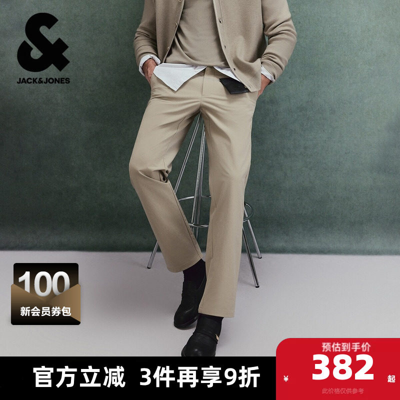 杰克琼斯春秋休闲裤常规松紧腰头双侧插袋时尚百搭潮流休闲长裤子