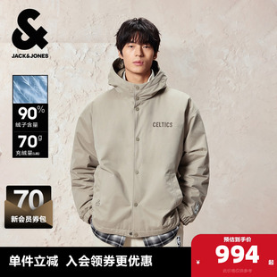 NBA联名连帽字母外套 羽绒服2025年新款 杰克琼斯奥特莱斯男装 冬季