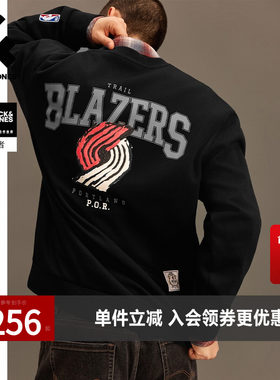 【NBA联名开拓者队】杰克琼斯男装春季卫衣上衣胶印图案潮宽松