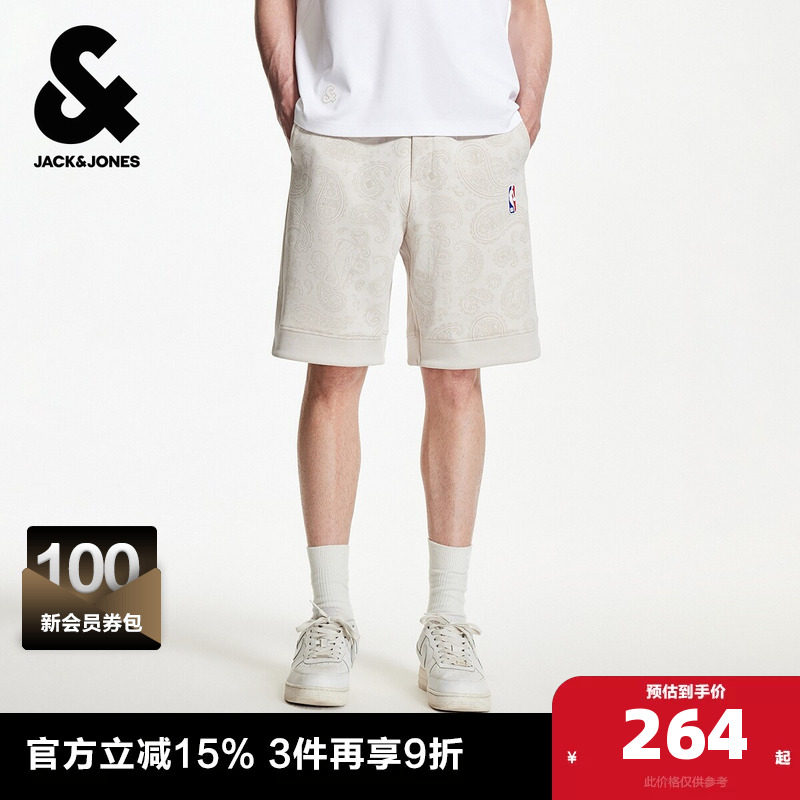 杰克琼斯男装夏季新款NBA联名短裤运动风百搭潮流舒适宽松裤子