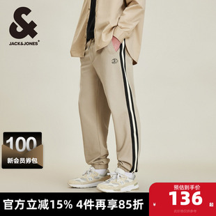 时尚 子春季 潮流束脚休闲裤 长裤 杰克琼斯男装 子侧拼织带卫裤 裤