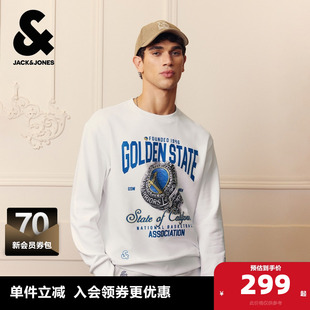 舒适纯棉廓形圆领上衣 新款 杰克琼斯奥特莱斯NBA联名男装 卫衣秋季