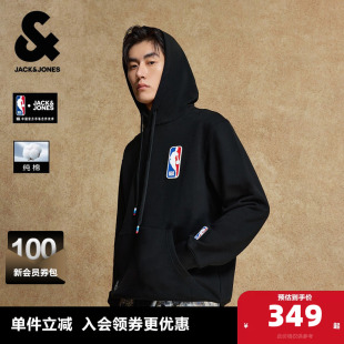 连帽卫衣立体胶印宽松长袖 杰克琼斯奥特莱斯NBA联名春秋季 男装