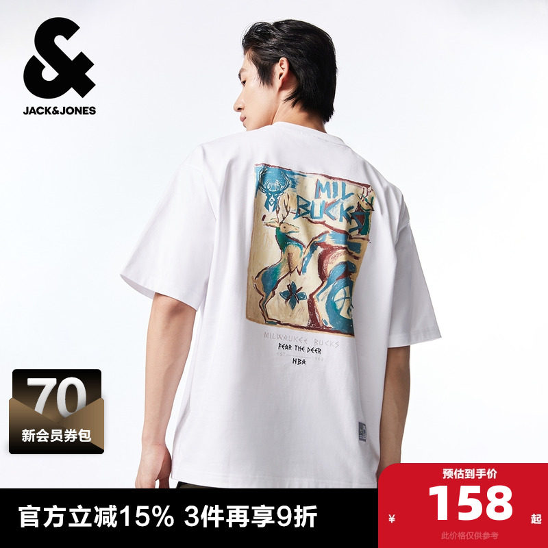 OVERSIZED版型 NBA联名款 胸前字母刺绣胶印