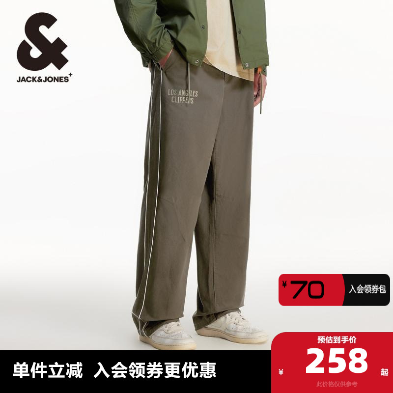 杰克琼斯logo贴布日常长裤休闲裤
