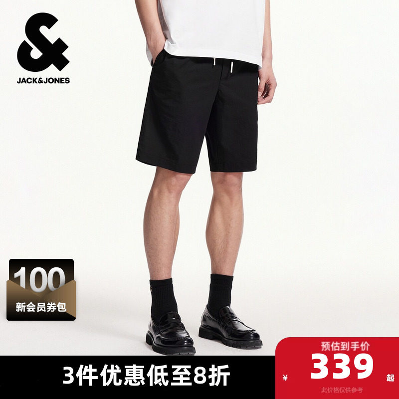 杰克琼斯奥特莱斯夏季男装舒适纹理面料质感潮流休闲简约短裤子