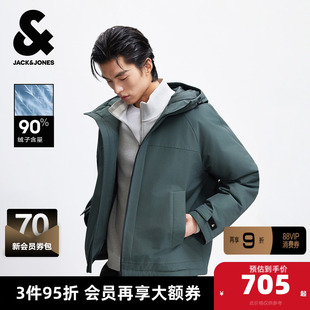 杰克琼斯秋冬季男装时尚百搭潮流休闲宽松羽绒服保暖外套连帽男款