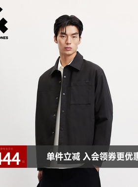杰克琼斯秋冬男装羽绒服加厚保暖外套常规宽松短翻领摁扣休闲上衣