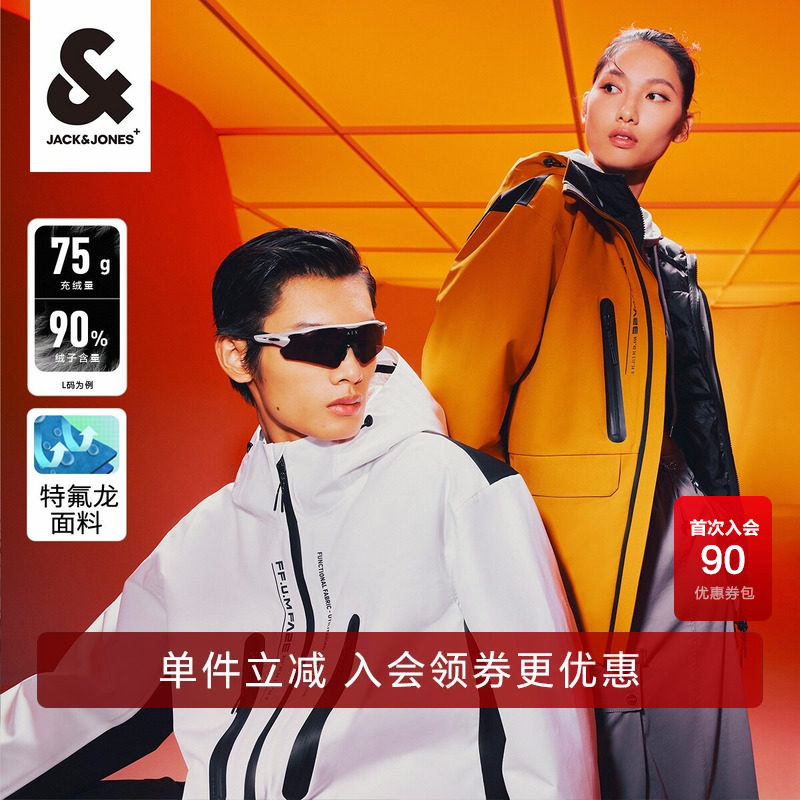 杰克琼斯连帽户外宽松羽绒服图片