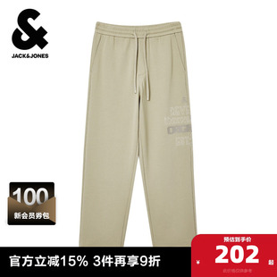 刺绣胶印舒适纯棉宽松休闲裤 杰克琼斯男装 2025年新款 春秋季 子 卫裤