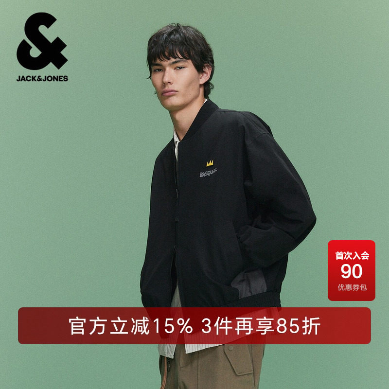 【BSQ联名】杰克琼斯男装春季新款棒球服时尚拼色宽松夹克外套
