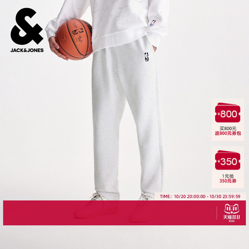 杰克琼斯春秋季男装时尚百搭NBA联名卫裤休闲裤长裤裤子常规男款