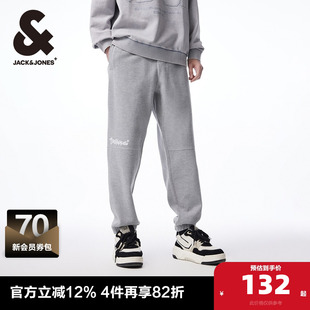 男士 子春季 衣服拼接刺绣宽松卫裤 长裤 子男 杰克琼斯男装 休闲裤 裤