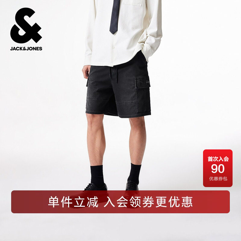 杰克琼斯短裤子男装夏季工装牛仔五分裤