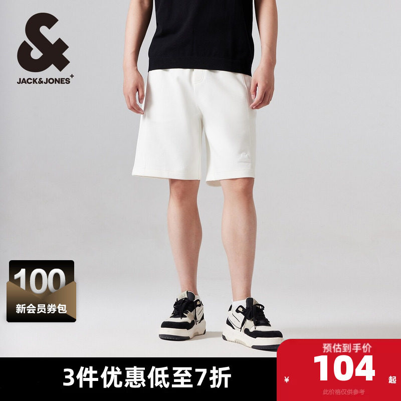 杰克琼斯夏季新款男士时尚运动宽松纯色休闲裤子短裤男款男装