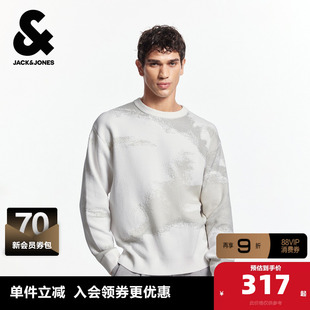 杰克琼斯奥特莱斯秋冬季男装毛衣针织衫上衣宽松版型时尚衣身扎染