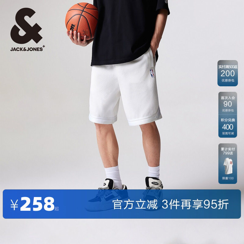 杰克琼斯奥特莱斯男装夏季新款NBA联名宽松运动风短裤子五分裤