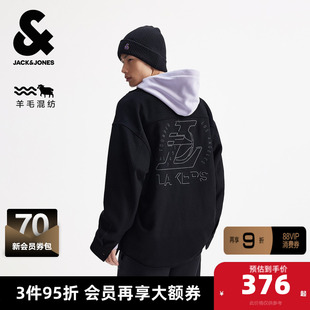 杰克琼斯NBA联名湖人队男装秋季衬衫宽松翻领字母印花纯色外套