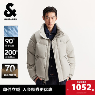 时尚 新款 简约华夫格弹力抽绳高领宽松羽绒服外套 冬季 杰克琼斯男装