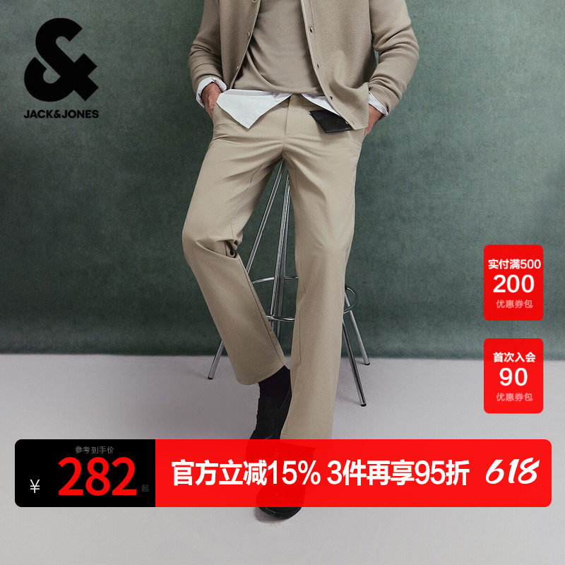 杰克琼斯春秋休闲裤常规松紧腰头双侧插袋时尚百搭潮流休闲长裤子
