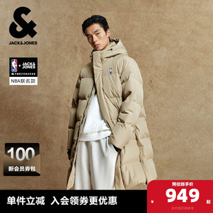 羽绒服秋冬2025年合体连帽中长款 杰克琼斯奥特莱斯NBA联名款 男装