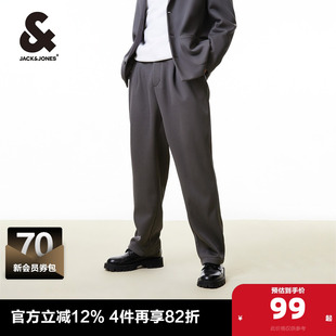 子男装 杰克琼斯春季 子宽松衣服字母刺绣加绒休闲裤 长裤 男士