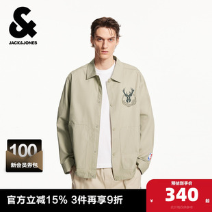 新款 春夏季 休闲翻领外套上衣 男装 杰克琼斯奥特莱斯夹克NBA联名款