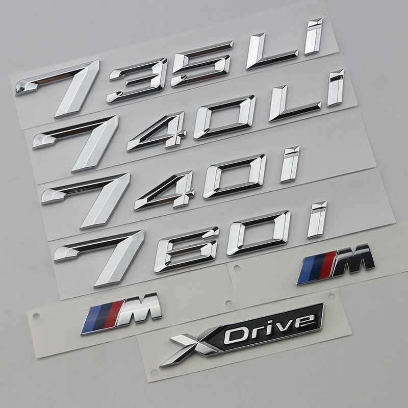 适用于23款宝马7系车标M760i改装新款735Li后尾标贴740Li字标排量