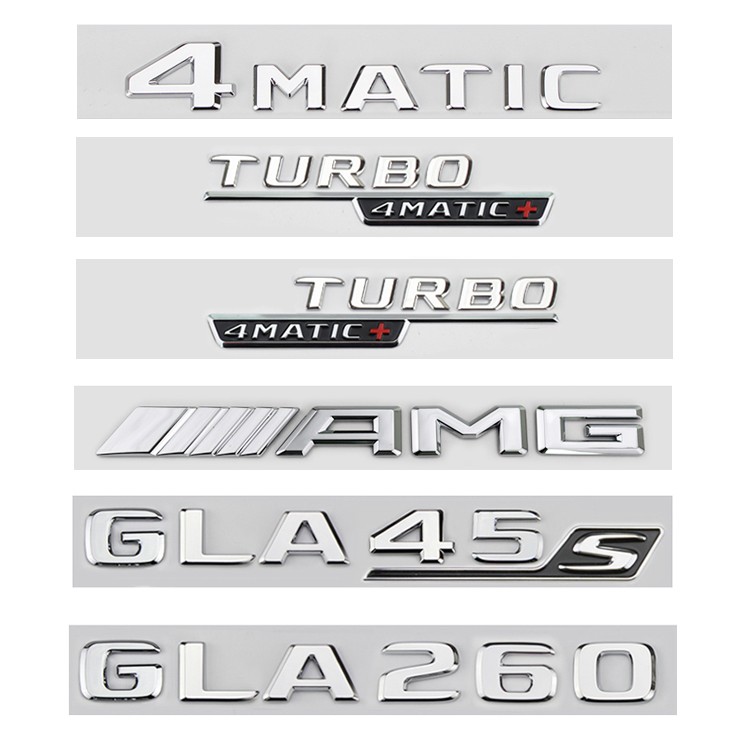 适用奔驰车标GLA260 200改装GLA45 GLA35 4MATIC AMG后尾标装饰贴