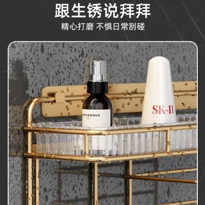 浴室轻奢吹风机洗脸巾一体置物架免打孔壁挂洗漱台挂墙式风筒支架
