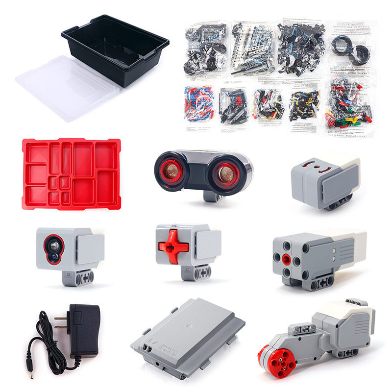 ev3中大型电机马达超声波颜色传感器锂电池45544 45560兼容乐高
