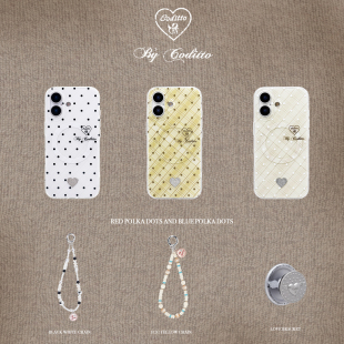 coditto奶杏格纹波点系列双层印花磁吸适用苹果17promax手机壳简约ins风韩系iPhone17pro16promax保护套新款