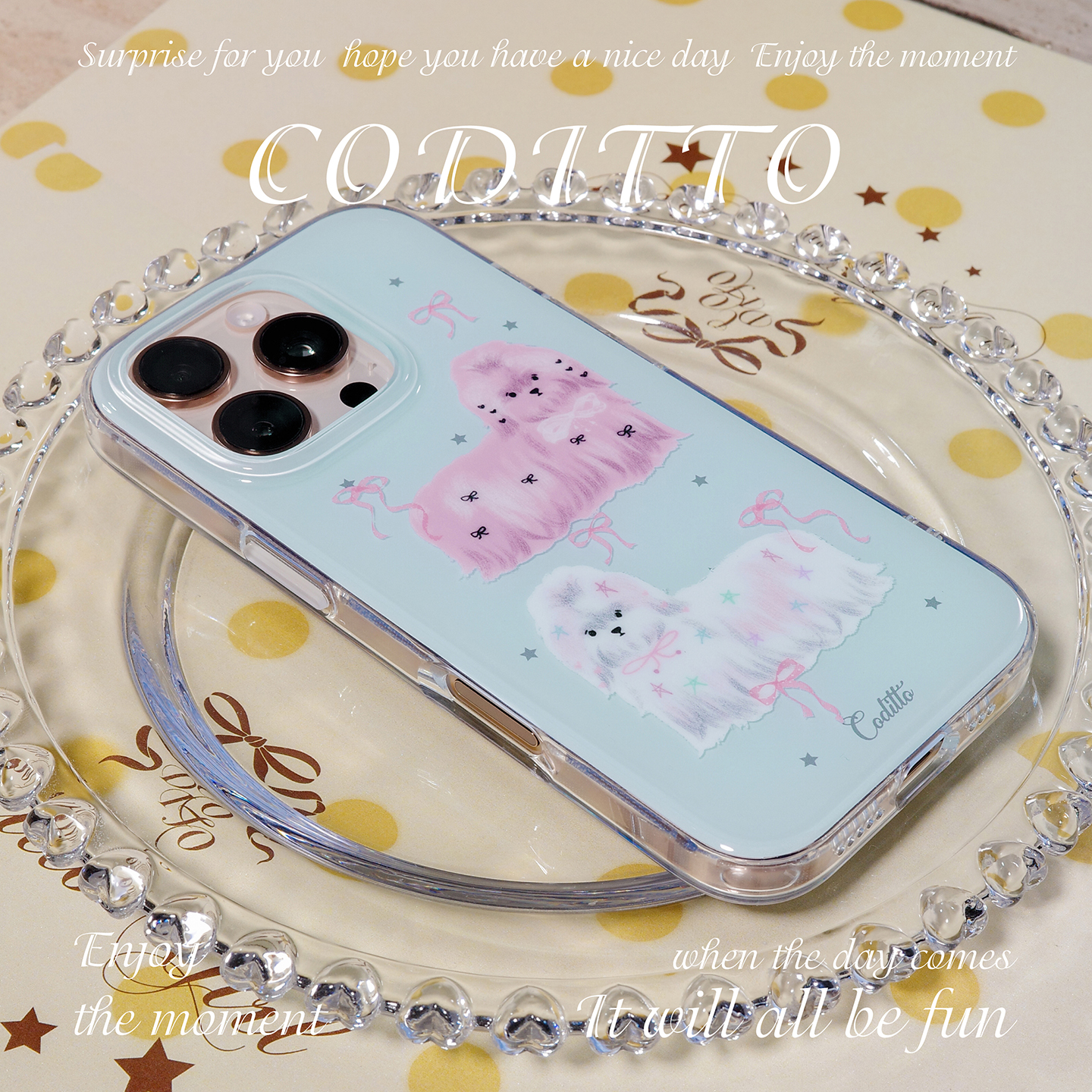 coditto毛绒绒狗适用苹果手机壳