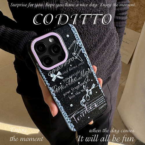 coditto黑色芭蕾双层15pro手机壳