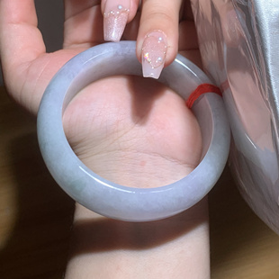 天然翡翠A货缅料紫底手镯55 10.3证书另拍女玉手镯 18.6